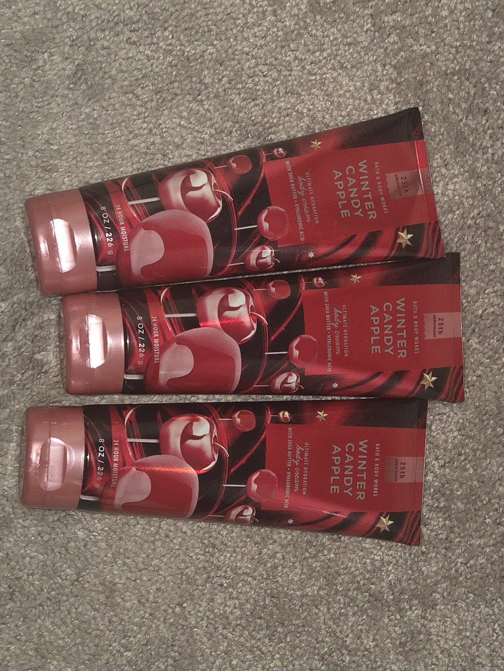 Bath & Body Works Winter Candy Apple Lotion Tubes - Red